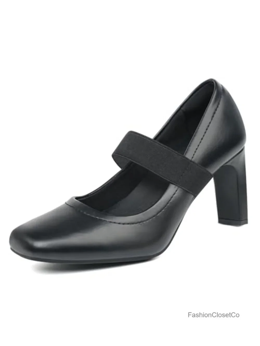Women's Square Toe Mary Jane Heels Dress Shoes 3 Inch